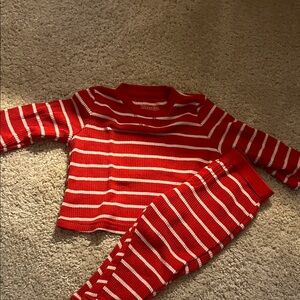 Target Red and White Striped Kids Pajama Set